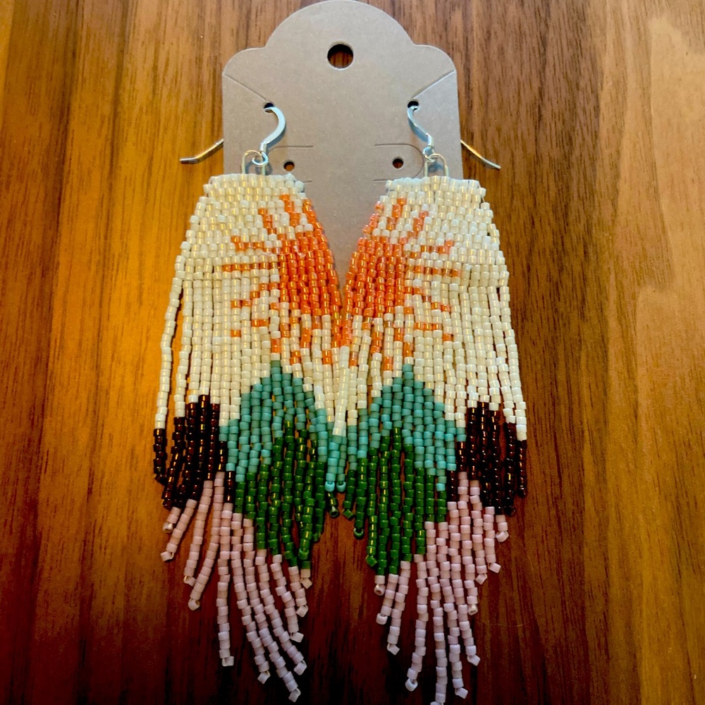 Mountain 🏔️ fringe earrings
